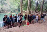objek wisata Air Terjun Tiwu Pai di Kampung Wontong, Desa To'e, Kecamatan Reok Barat